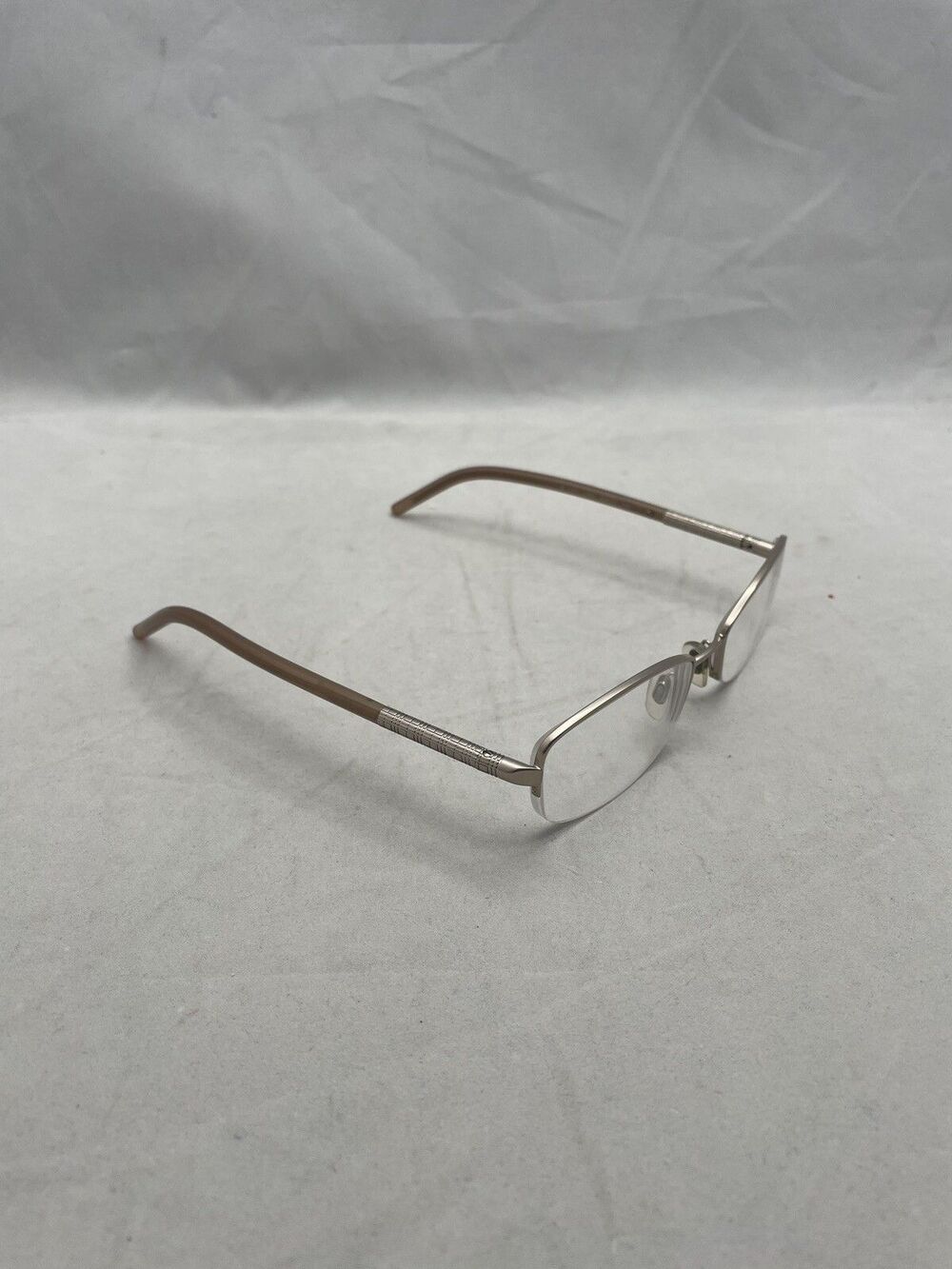 Burberry Eyeglasses 1157 1064 Frames Half Rim 52-17-135 Silver Brown Made Italy